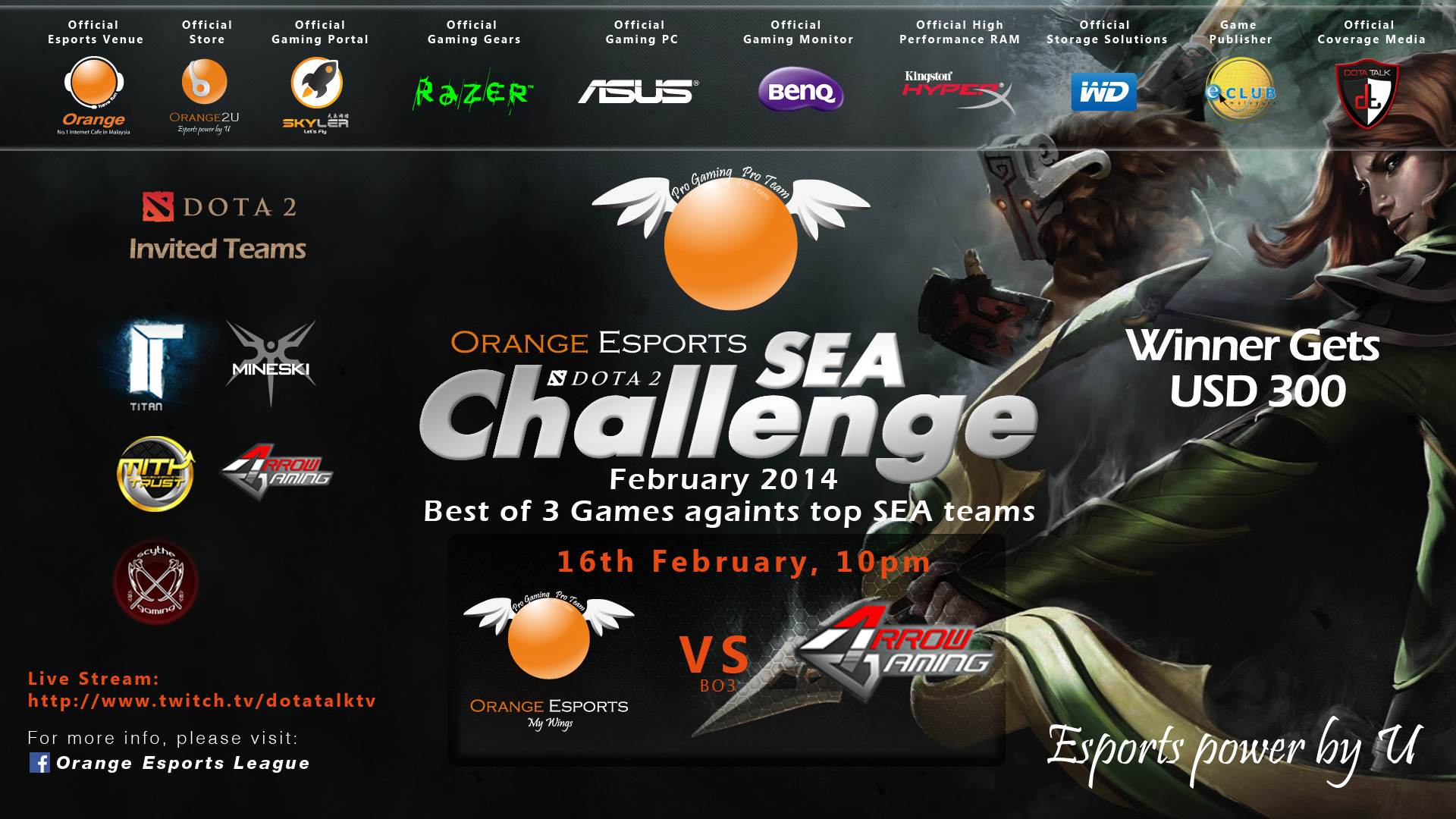 Two DOTA 2 Tournaments Announced by Orange Esports > GamersBook